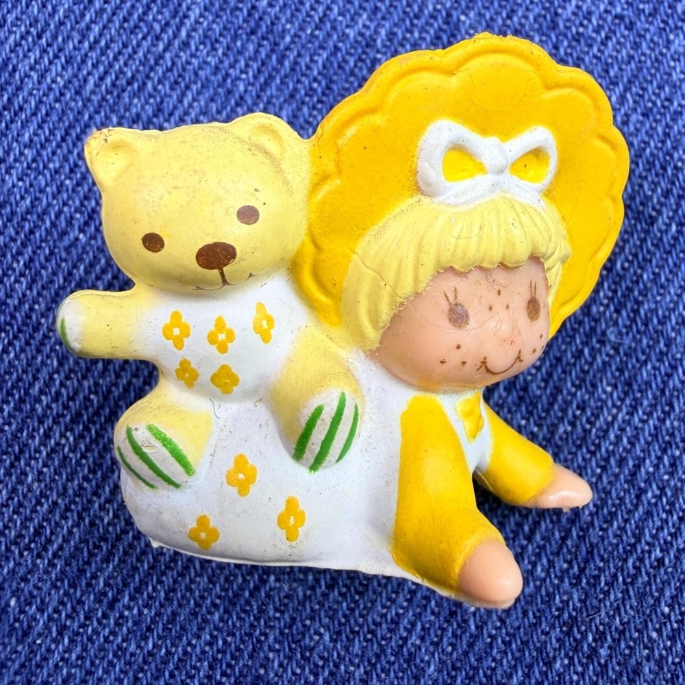 Vintage 1982 AGC Lemon Meringue Friend Girl with Teddy Bear PVC Figurine Toy